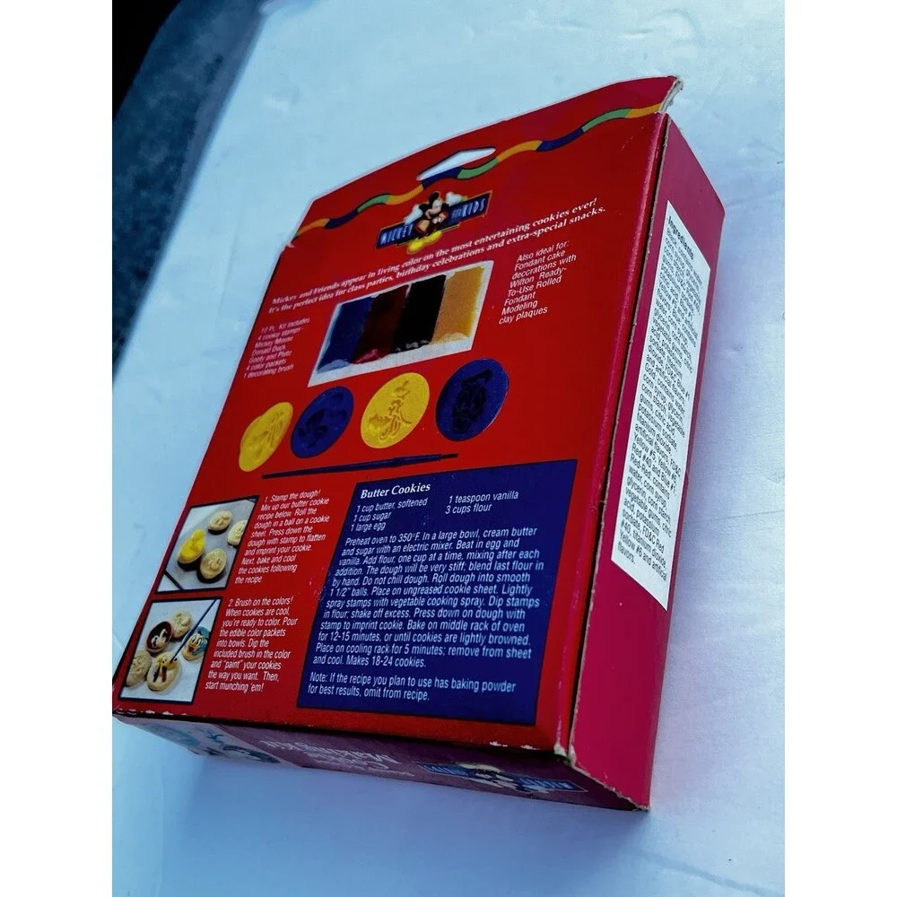 Vtg Mickey For Kids Stamp & Color Cookie Making Kit by Wilton 90's Y2k Retro